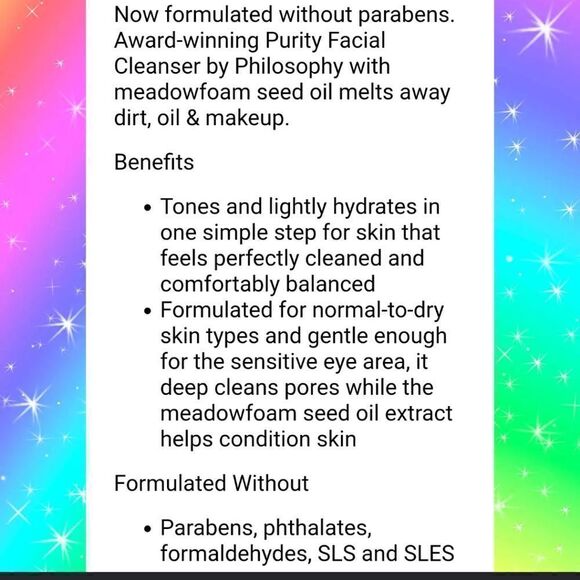 Purity Facial Cleanser NWOT Never Used 1 oz - Picture 3 of 5